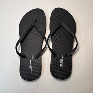 Old Navy Women's Black Flip Flop Sandals Size 10 Thong Casual Beach Shoes